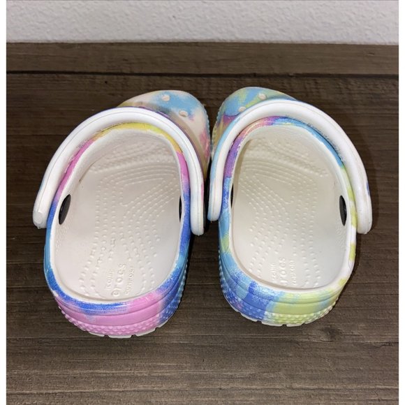 Crocs Unisex Shoes Kids 4C Classic Tie Dye Graphic Slip- on Clogs 205451 - Picture 7 of 11